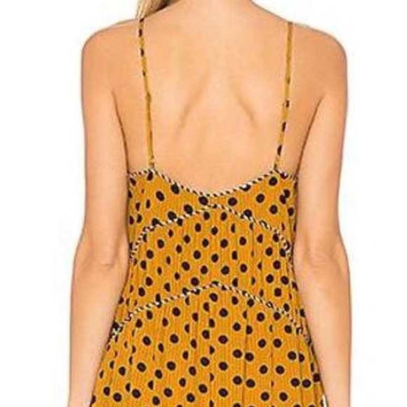 House of Harlow 1960 Mustard Polka Dot Maxi Dress - Picture 5 of 12